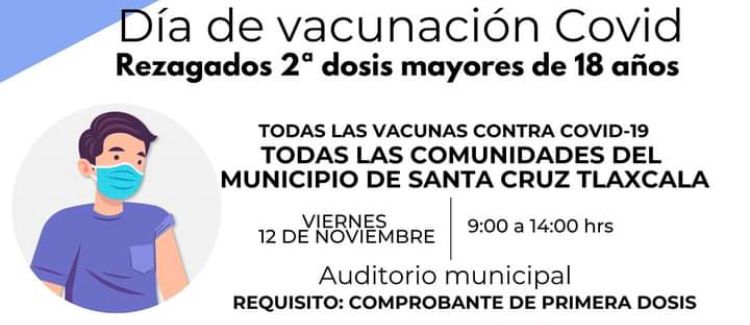 En Santa Cruz Tlaxcala, jornada de vacunación