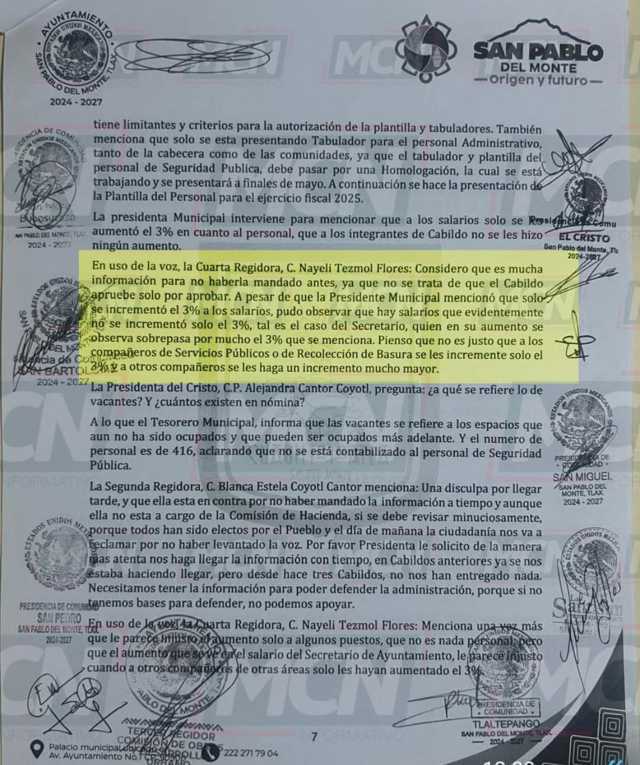 El colmo. Alcaldesa y secretario del ayuntamiento ganan jugosos salarios y a los policías les aumentaron 3%